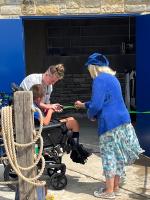 Cutting the ribbon
